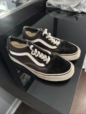 Vans Black and White Low-Top Skate Sneakers